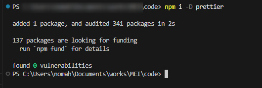 npm i -D prettier