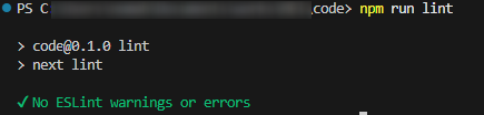 npm run lint → No ESLint warnings or errors
