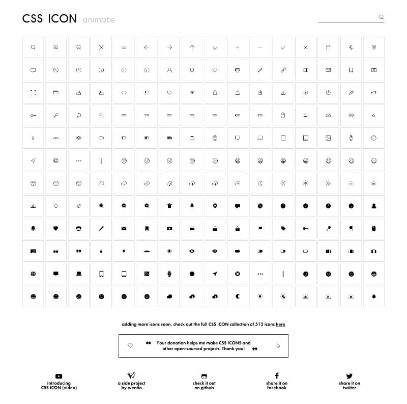 CSSだけでアイコンができて、アニメーションまで実装。「CSS ICON」の 